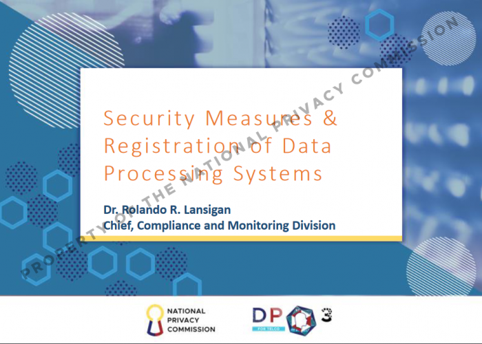 Security Measures and Registration of Processing System